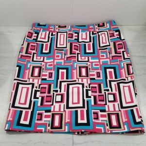Kasper Geometric Design Skirt Plus Size size 18